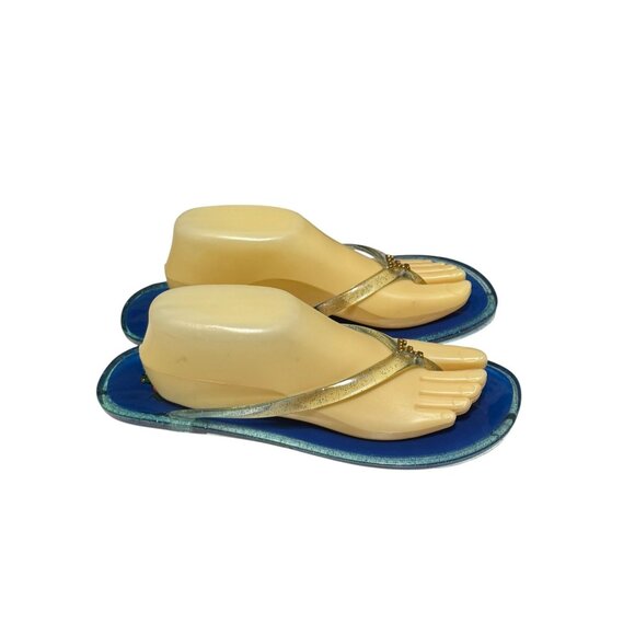 Florida Gators Blue Glitter Gel Flip Flops With Team Logo Charm - Unisex - Picture 7 of 12